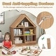 preview thumbnail 10 of 18, Costway Wooden Kids Dollhouse Bookshelf with Open Shelves - See Details