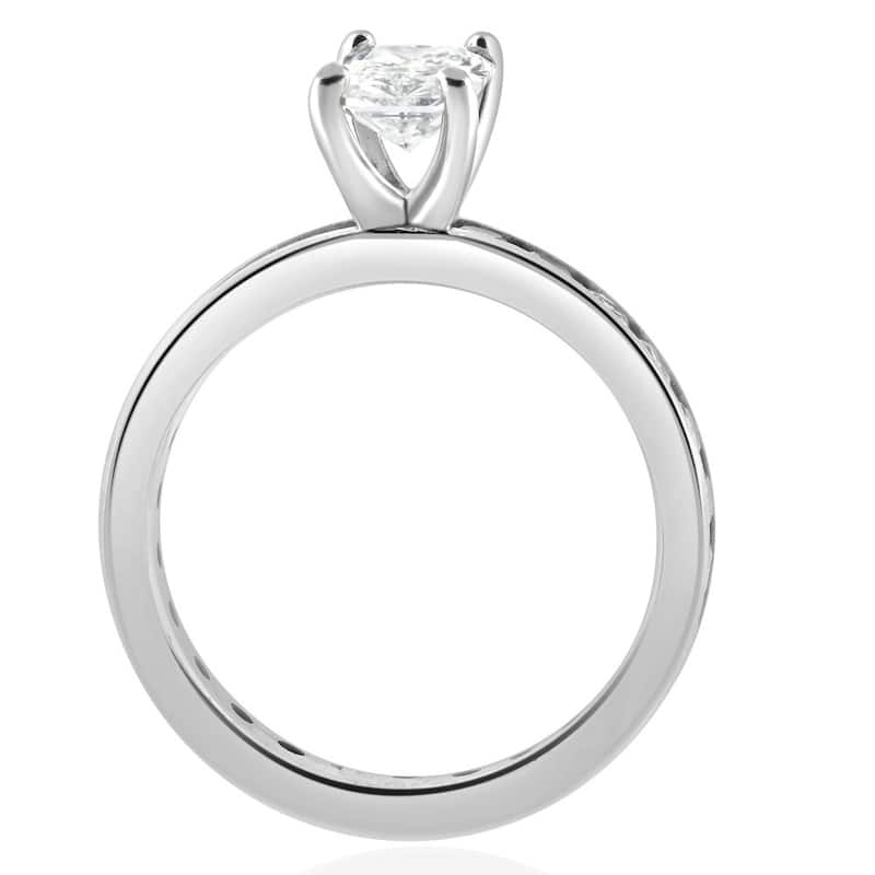 4Ct Radiant Cut Diamond Eternity Engagement Wedding Ring Set Gold Lab Grown