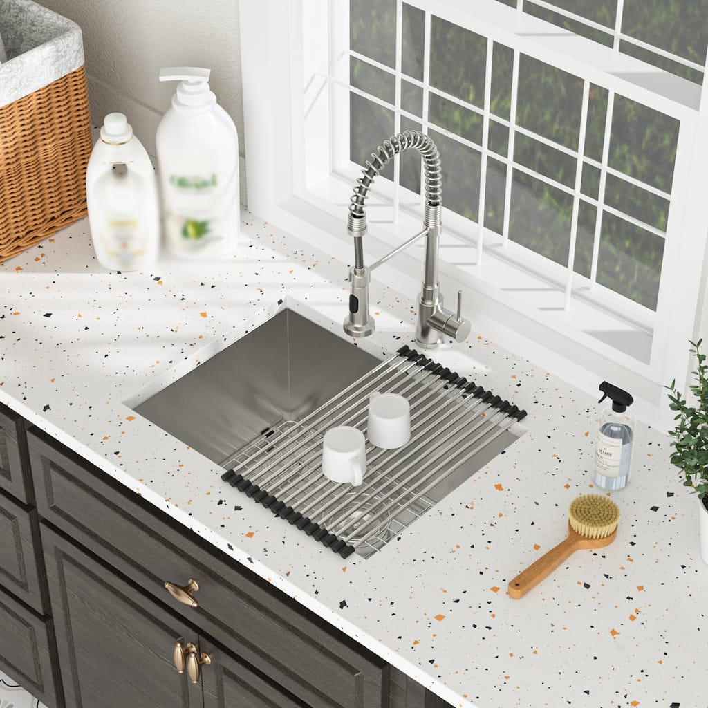 Undermount Laundry Utility Sink Deep Single Bowl 16 Gauge Stainless Steel Laundry Tub Sink