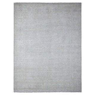 Shahbanu Rugs Stardew Gray Washed Out Peshawar with All Over Design ...