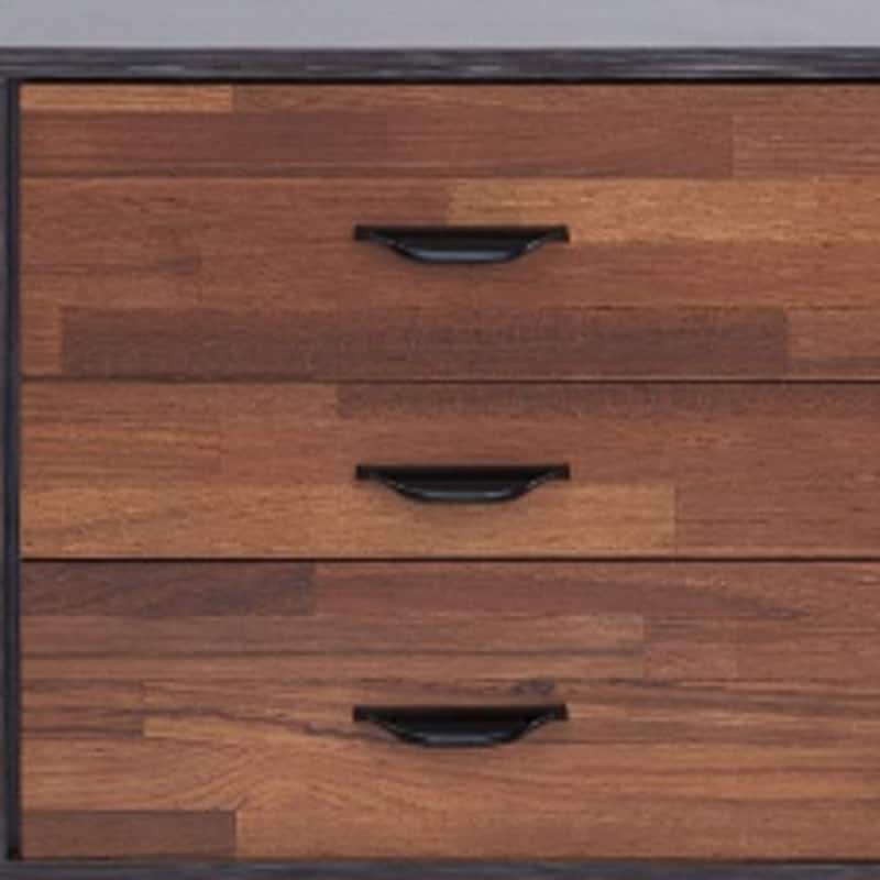 Espresso Wood 3-Drawer Contemporary Nightstand with Plastic Handles