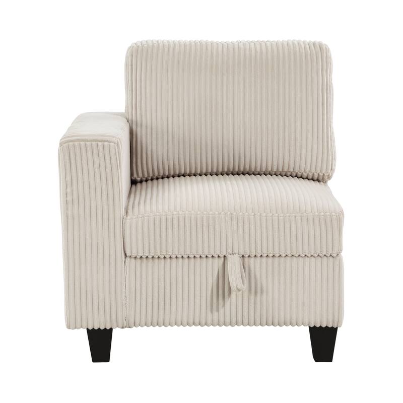 Kenlis Corduroy Living Room Sofa with Storage