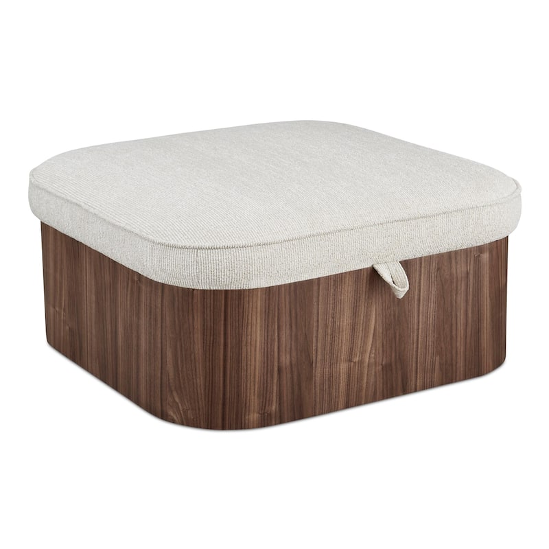 NADAAL STUDIOS Clarisse, Storage Ottoman With Upholstered Seat - 35"W x35"D x17"H