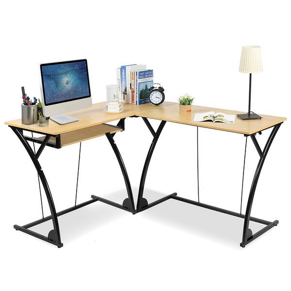 Shop Costway L Shaped Home Office Corner Desk Computer Pc Laptop