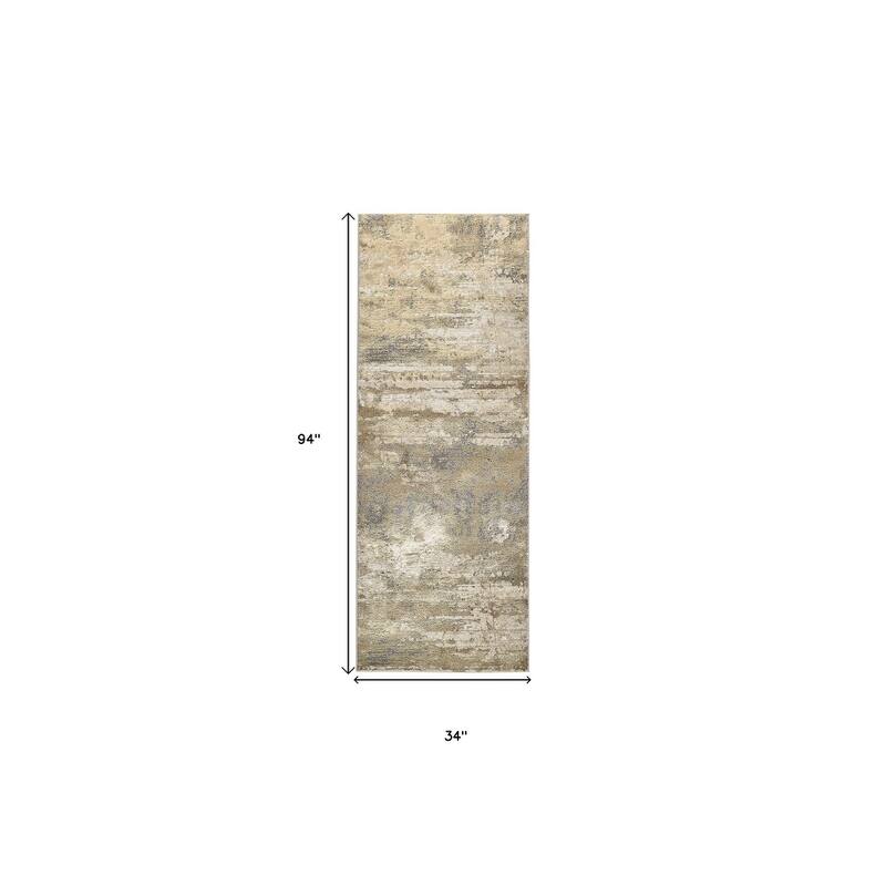 Zises Power Loomed Abstract Modern Stain Resistant Area Rug By HomeRoots - 94' X '34' X '0.39