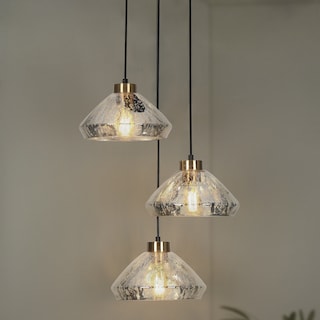 Flyn Modern 3-Light Cluster Pendant Light Glass Chandelier for Dining Room - D 17.7" x H 6.3"