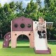 preview thumbnail 4 of 53, 7-in-1 Toddler Slide Set - Spaceship Playset with Slide, Arch Tunnel, Basketball Hoop, and Toy Storage