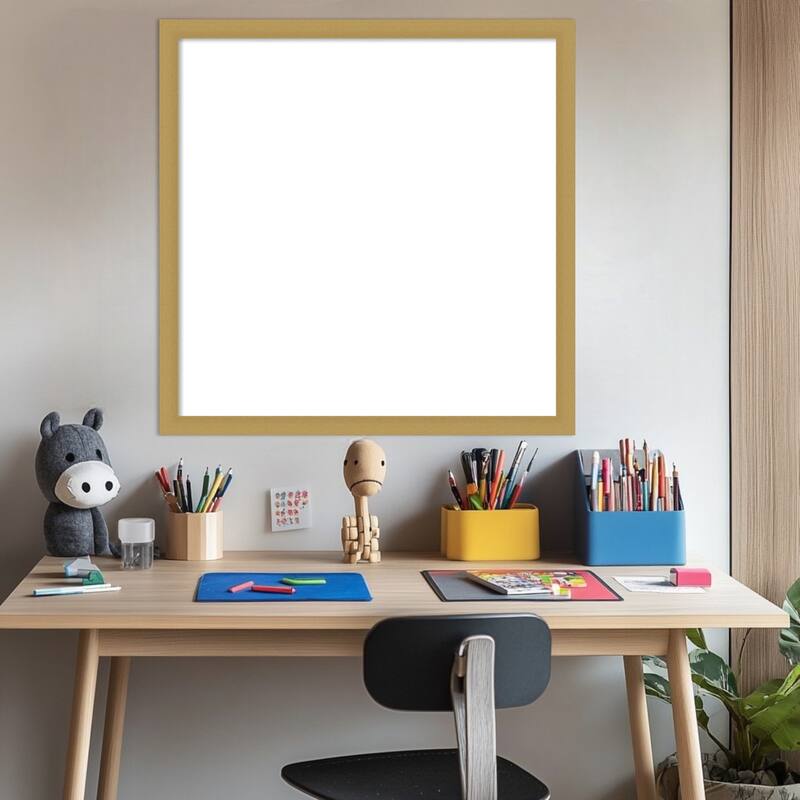 Amanti Art Grace Brushed Gold Narrow Framed Dry Erase Magnetic Board