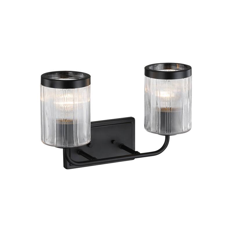 Aspen 16 in. 2-Light Matte Black Vanity Wall Light for Bathrooms - 4.75