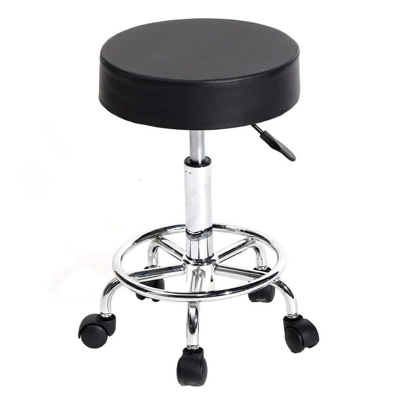 25"Round Stool Ha Ha Feet Rotation Bar Stool - Black