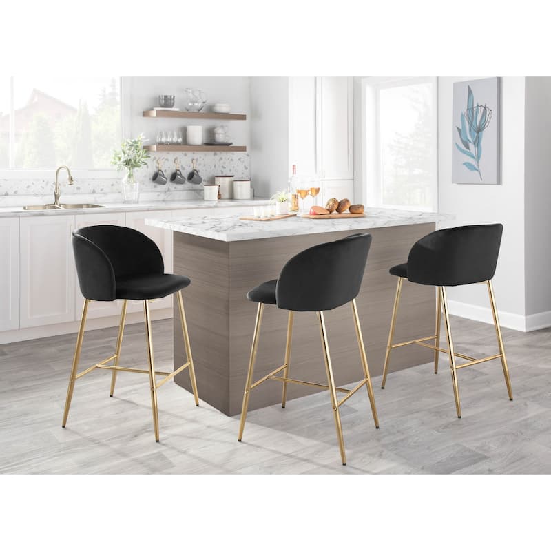 Silver Orchid Harding Velvet Counter Stool (Set of 2)