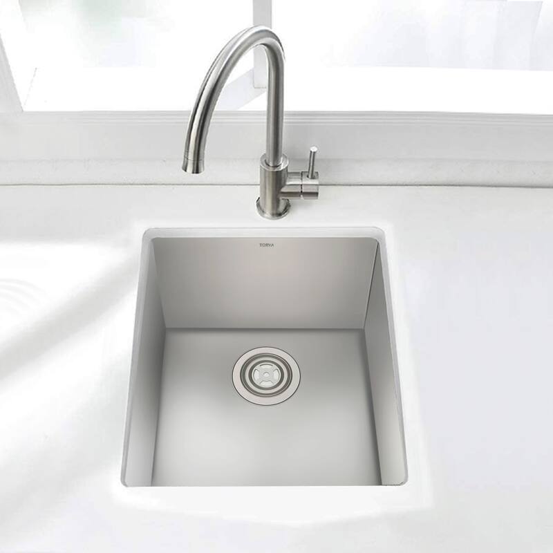 Torva 14 x 18 x 8.5 Bar Sink, 16 Gauge Stainless Steel Single Bowl Undermount - stainless steel
