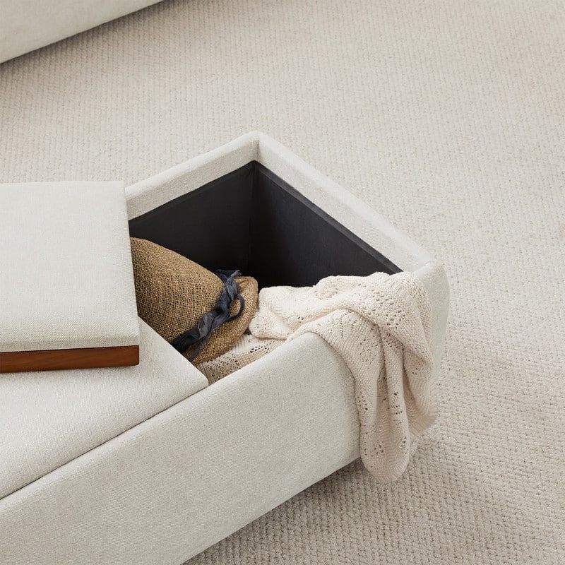 Spruce & Spring Bart Storage Ottoman Bench Rectangle Footrest