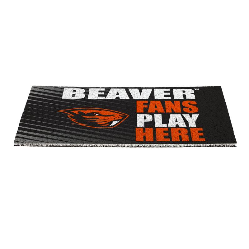 28 in. x 16 in. Oregon State University "Fans Play Here" PVC Door Mat