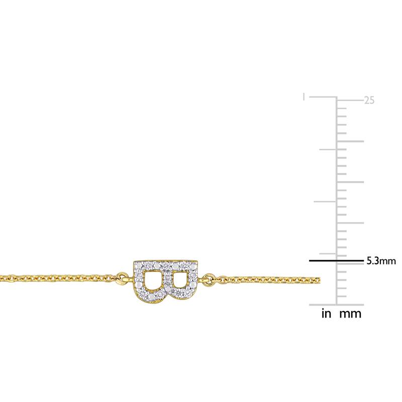 Miadora Diamond Accent A to Z Initial Station Necklace in 14k Yellow Gold