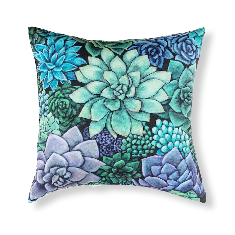 18" x 18" Succulent Indoor/Outdoor Throw Pillow