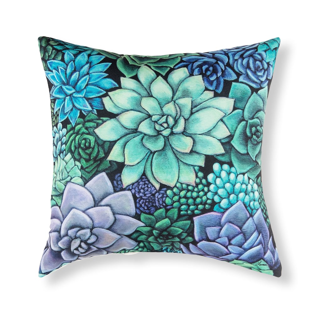 18" x 18" Succulent Indoor/Outdoor Throw Pillow