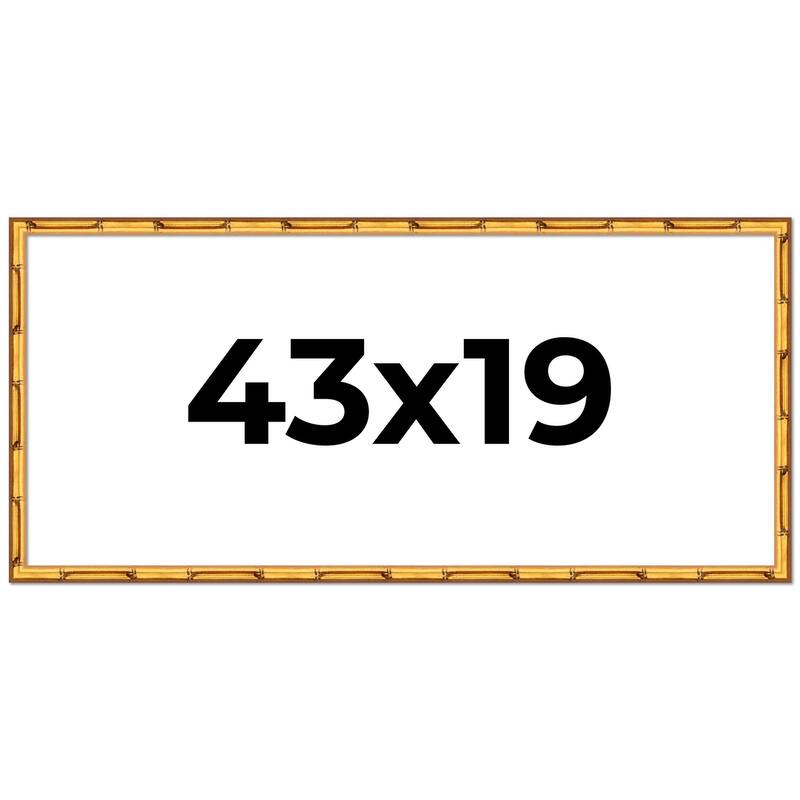 43x19 Frame Gold Bamboo Picture Frame Modern Photo Frame Includes UV Acrylic Shatter Guard Front Acid Free Foam Backing Board