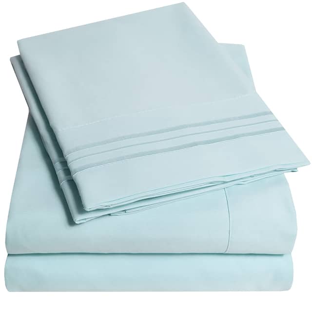 Deep Pocket Soft Microfiber 4-piece Solid Color Bed Sheet Set - Twin Xl - Aqua