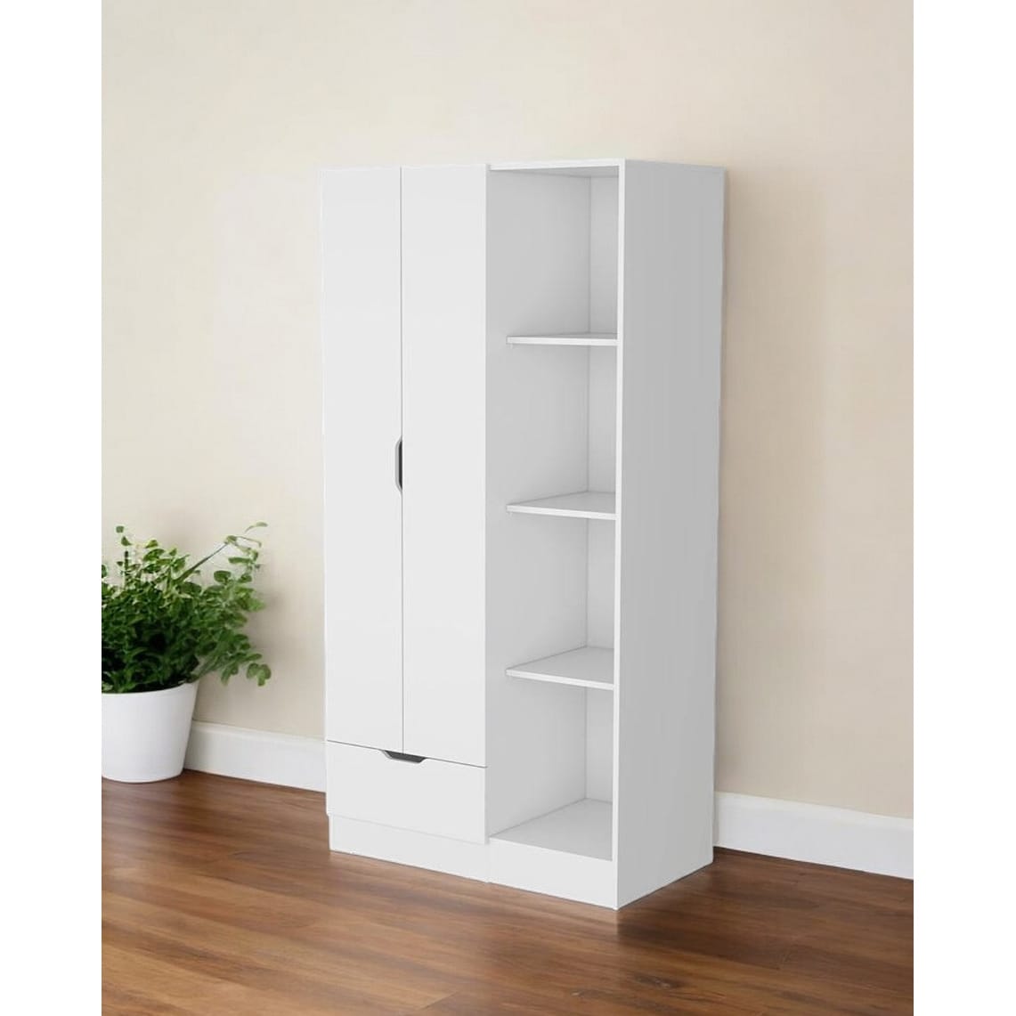 HomeRoots 35" White Drawer Combo Dresser