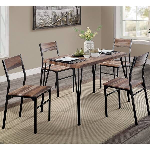 Shop Furniture Of America Nama Industrial 5 Piece Dining Table Set