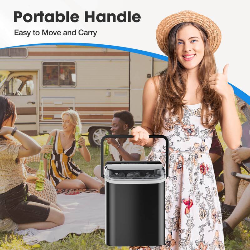 Countertop Ice Maker Machine, Portable Self-Cleaning Ice Machine with Ice Scoop