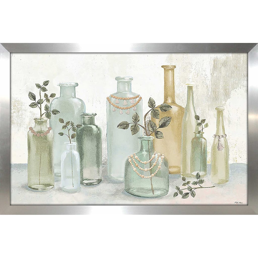 "Glass Bottles with Tassels" Print on Acrylic.