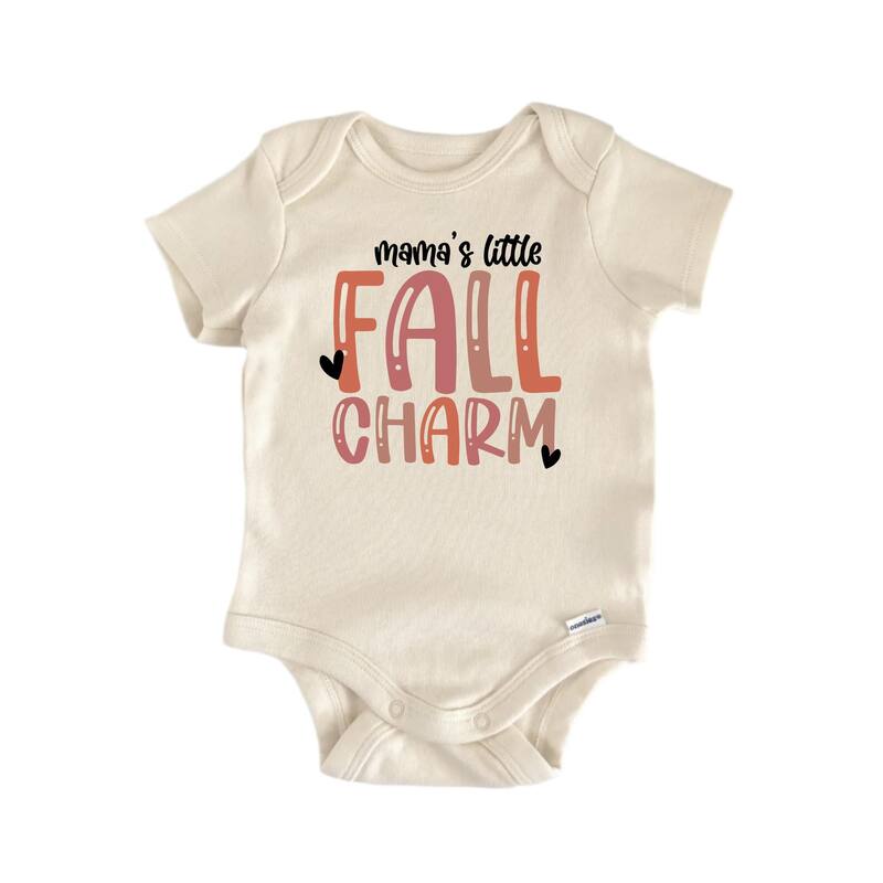 Mamas Little Fall Charm - Baby Boy Girl Clothes Bodysuit Funny Cute - Natural - Newborn