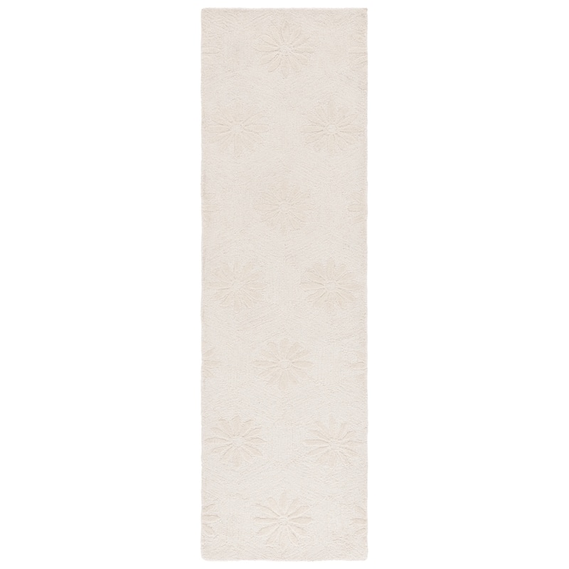 SAFAVIEH Handmade Mykonos Cicilia Modern Wool Rug - 2'3" x 8' Runner - Ivory