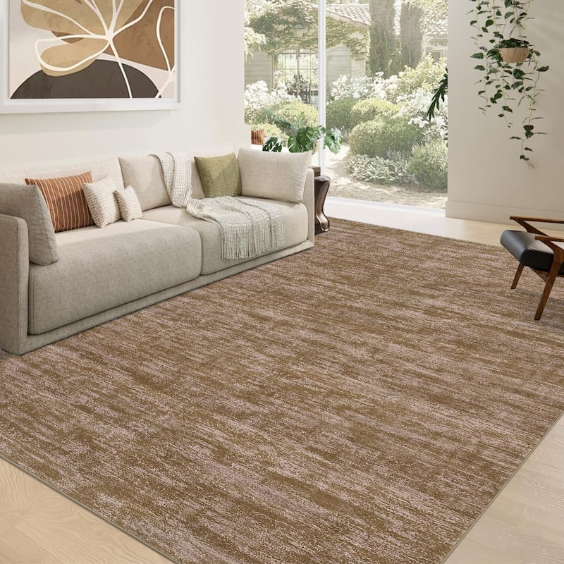 Garvee Modern Abstract Solid Area Rug - 5'x7' - Taupe