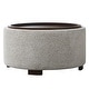 preview thumbnail 1 of 10, Huimo Modern round wooden tray Ottoman with Storage Cream