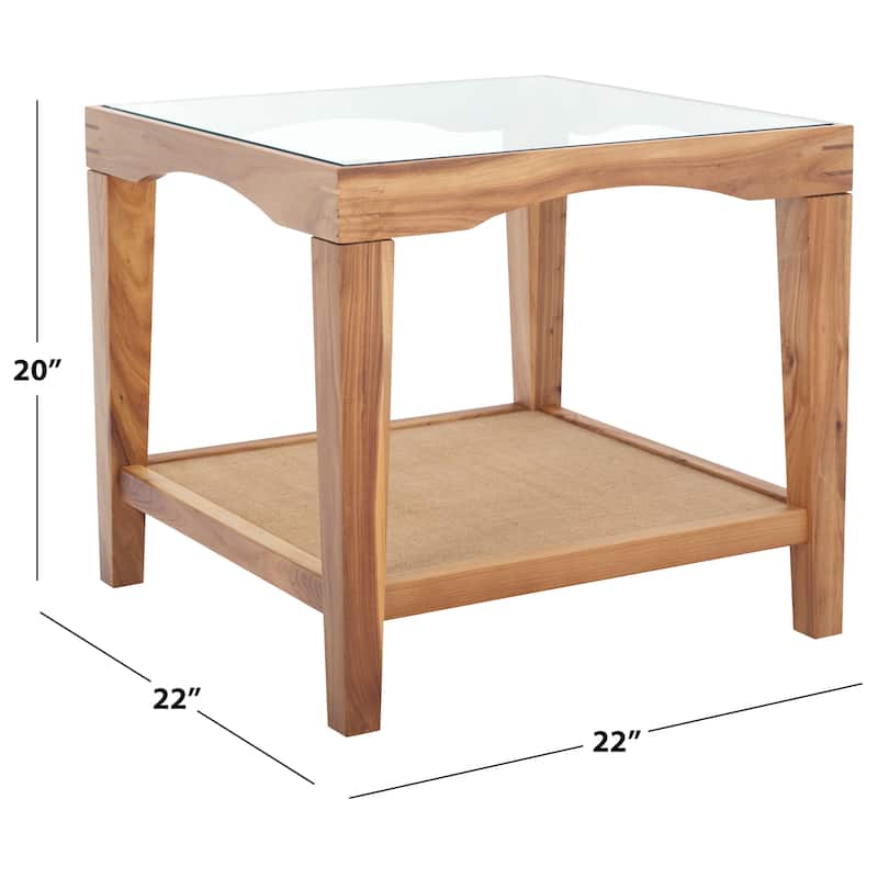 SAFAVIEH Couture Nicolella Square Glass Accent Tabl - 22"W x 22"D x 20"H