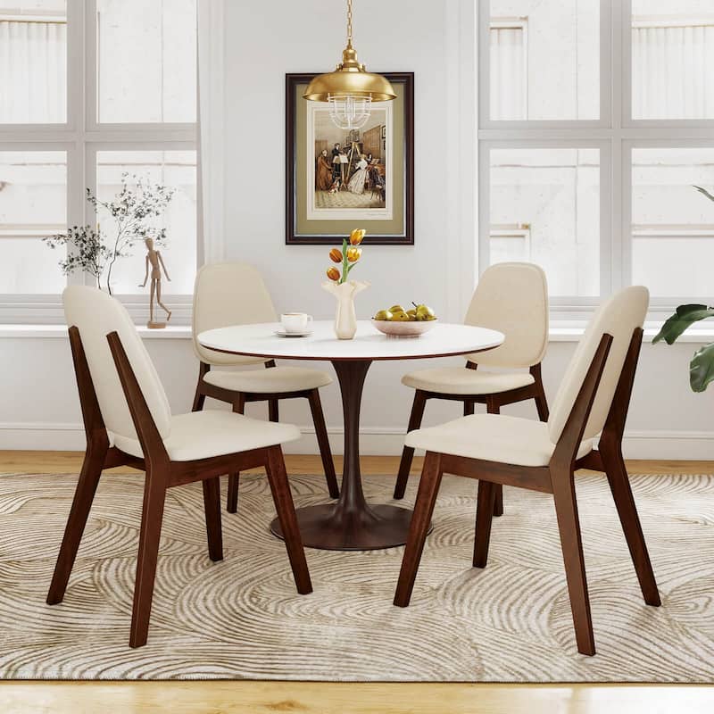 Costway Modern Dining Chair Set of 2/4 with Upholstered Backrest Seat