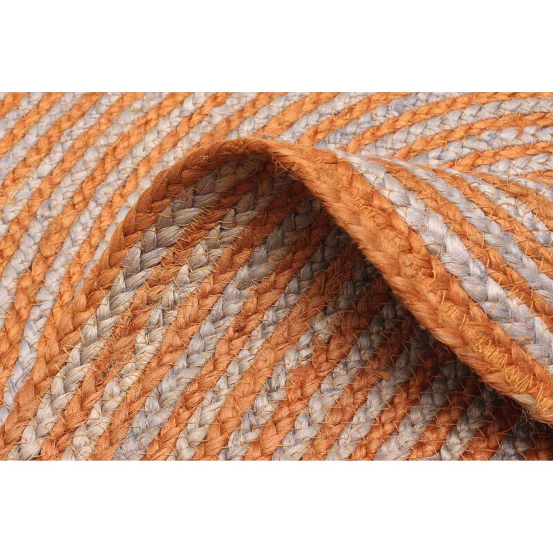 ECARPETGALLERY Braided Weave Palas Denizli Copper Jute Rug - 3'0 x 3'0