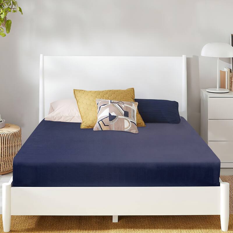6-Inch Medium Firm Water-Resistance Foam Vinyl Mattress, Easy to Clean, Comfortable & Noise Free, 75" x 30", Blue