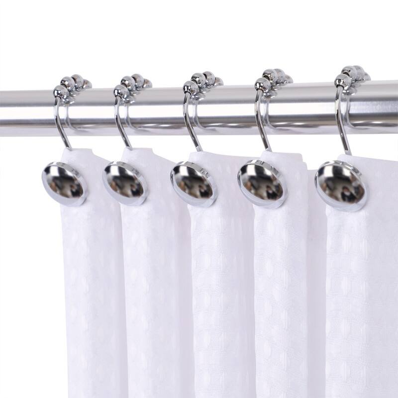 Utopia Alley Shower Hooks - Rust Resistant Roller Shower Curtain Hooks for Shower Curtain - Set of 12 - Polished Chrome