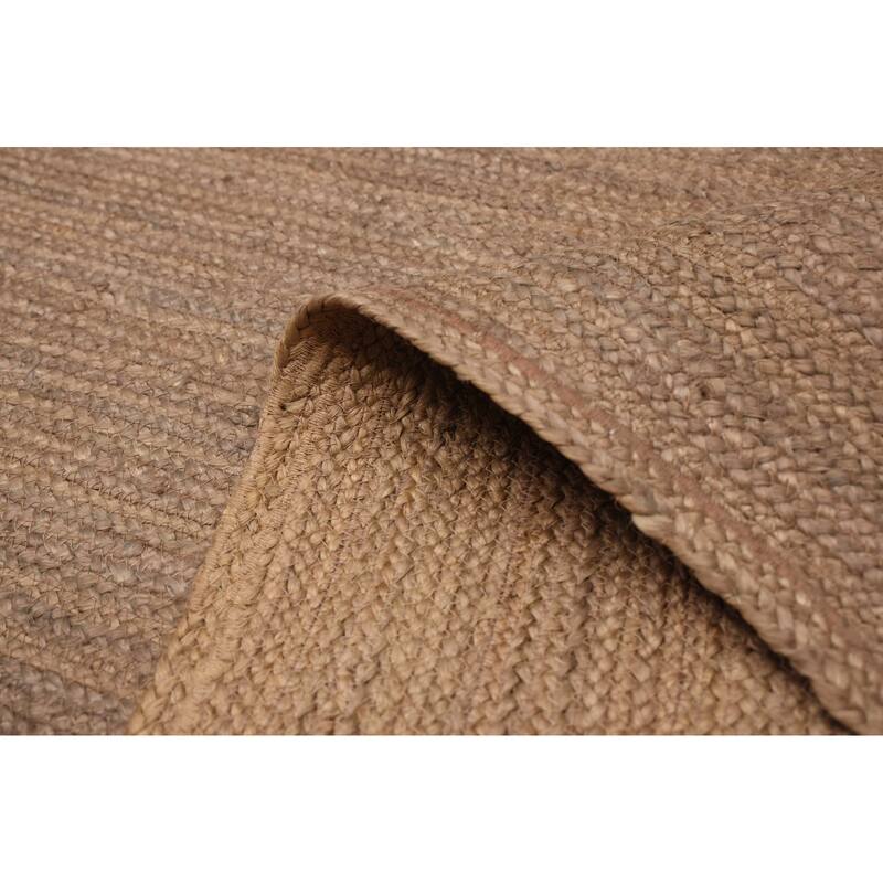 ECARPETGALLERY Braided Weave Palas Denizli Taupe Jute Rug - 4'1 x 5'10