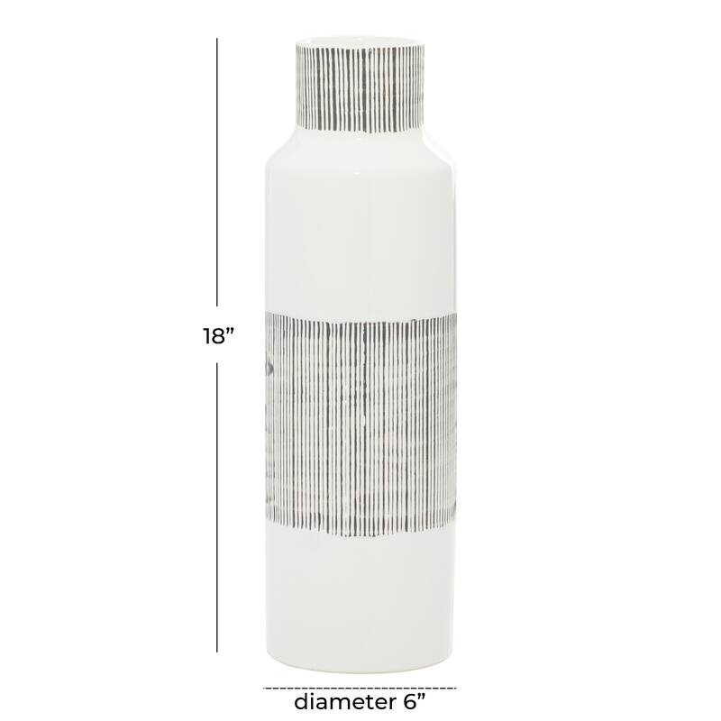 CosmoLiving by Cosmopolitan White Ceramic Modern Vase