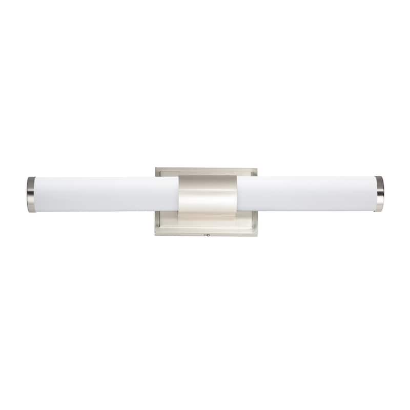 Maxim Optic 24" Tubular LED Bath Bar - Satin Nickel / White Glass