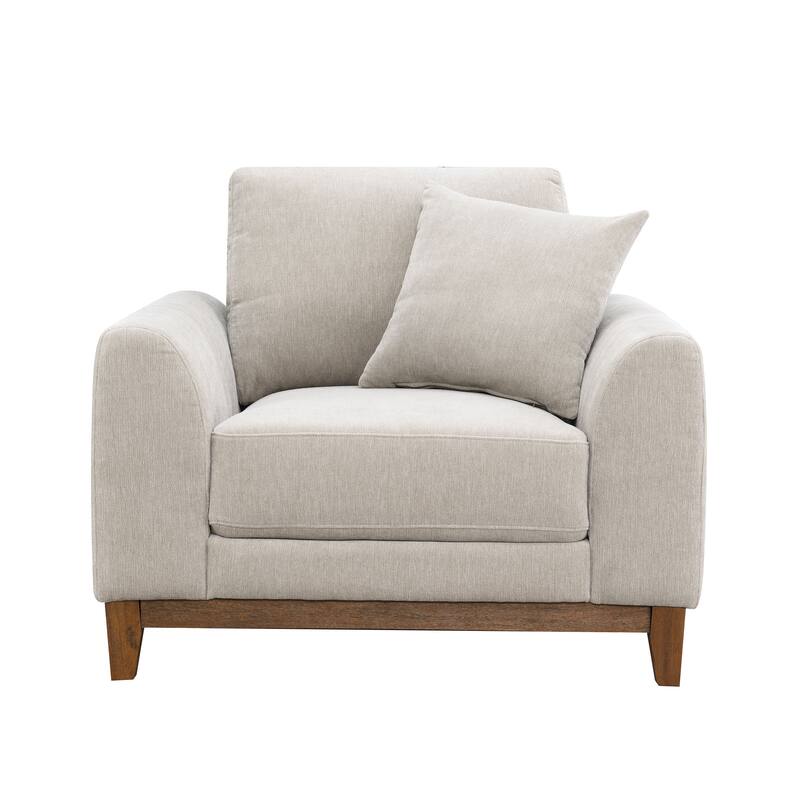 Furniture of America Lurek Mid Century Modern 3-Piece Chenille Sofa Set