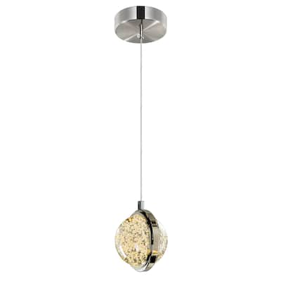 Salvador 4 in LED Integrated Polished Nickel Pendant - Polished Nickel