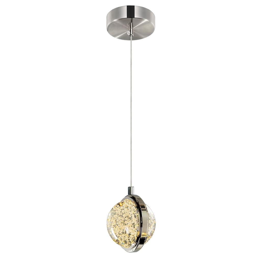 Salvador Integrated LED 4in Polished Nickel Pendant - Polished Nickel