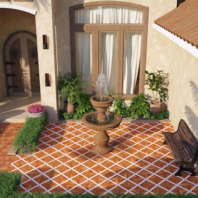 Merola Tile Sentier des Ocres Treillis Blue 7-7/8" x 7-7/8" Porcelain Floor and Wall Tile