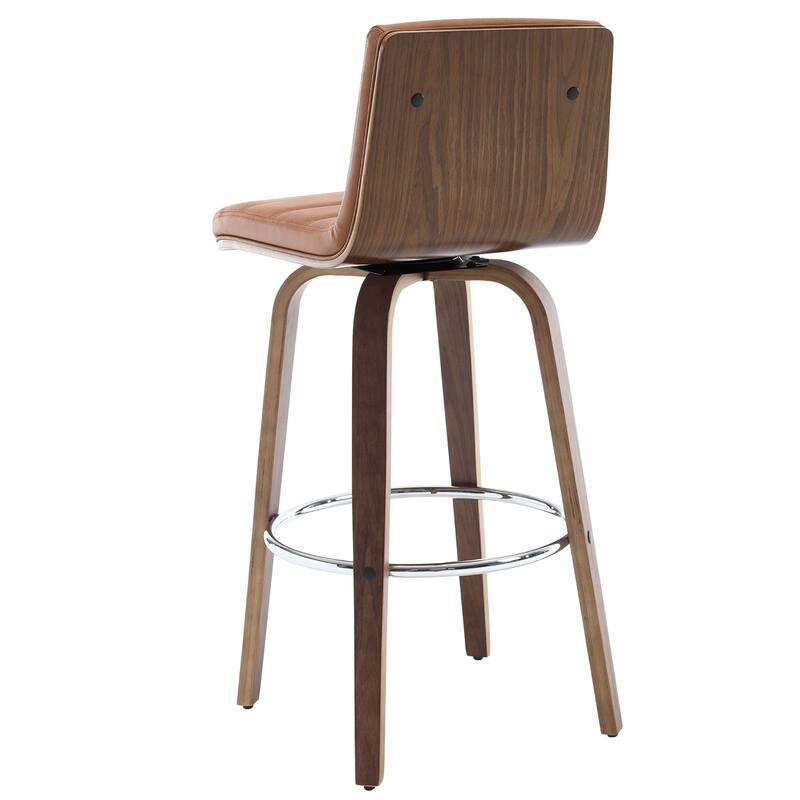 Faux Leather Upholstered Swivel Bar Stools, Counter Stool