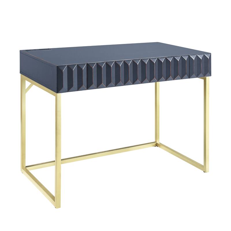 Bird Modern 42-inch Metal Computer Desk with USBs by Furniture of America