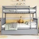 preview thumbnail 2 of 10, Functional Design Wood Bunk Bed with with Trundle, Convertible Ladder and Guardrail, Twin Over Full, Grey