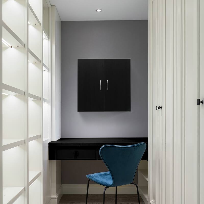 Wall Mount Bathroom Wood Cabinet with Adjustable Shelf and Double Doors | Medicine Organizer Storage Furniture