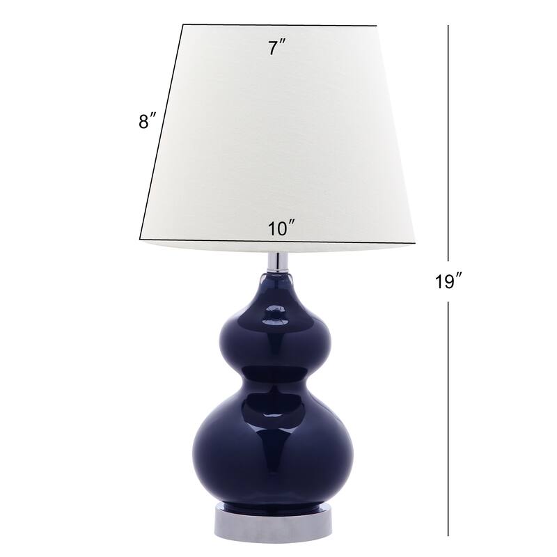 SAFAVIEH Kids Lighting Johnna 18.75-inch Navy Double Mini Table Lamp - 10" W x 10" D x 18.8" H - 10Wx10Dx19H - Navy