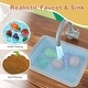 preview thumbnail 8 of 9, Costway Kids Mud Kitchen Play Kitchen with Blackboard, Stoves, - Natural - See Details