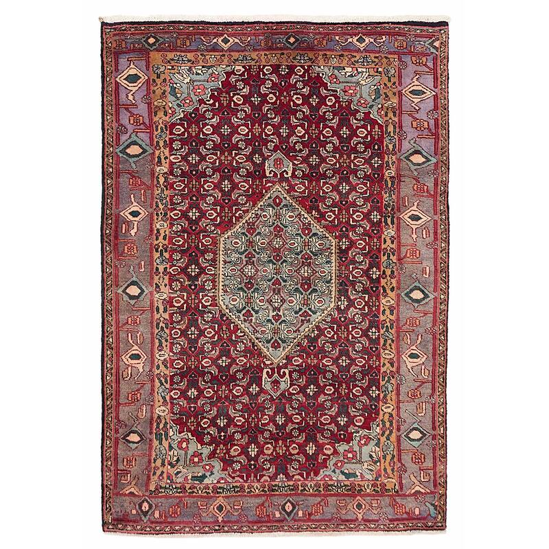 ECARPETGALLERY Hand-knotted Andelz Red Wool Rug - 4'6 x 6'7